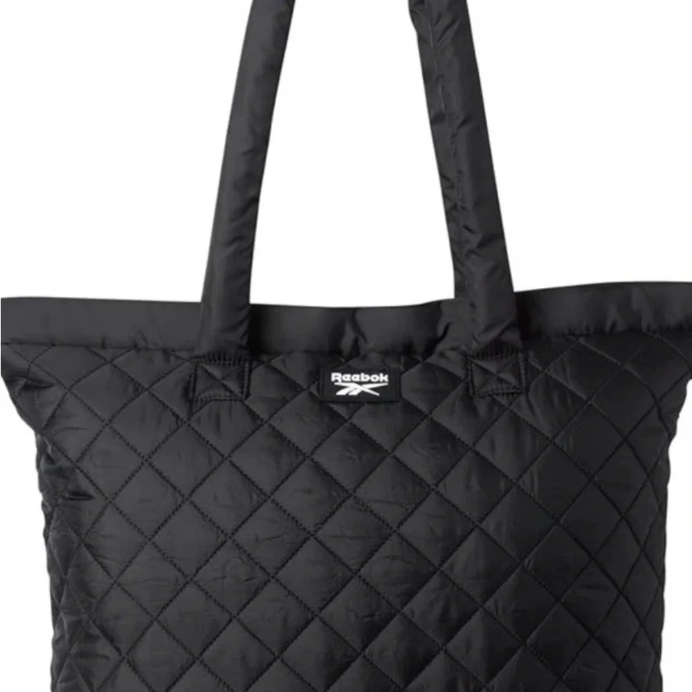 Reebok Black Quilted Tote Bag - Women's Shoulder Tote - Picture 2 of 7